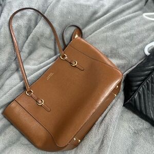 Brown Ralph Lauren Leather Tote Bag